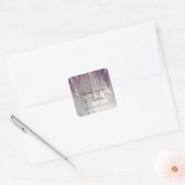 Romantic Wisteria Wedding Vierkante Sticker (Envelop)