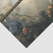 Romantic Woman on Swing Floral Decoupage Tissuepapier (Detail)