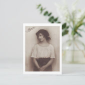 Romantic Woman Portret Briefkaart (Staand voorkant)