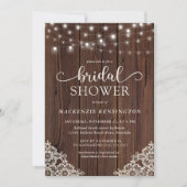 Romantic Wood String Lights Vrijgezellenfeest Kaart (Voorkant)