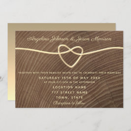 Romantic Wood Wedding Kaart