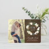 Romantic Woodland Foto Save the Date Kaart (Staand voorkant)