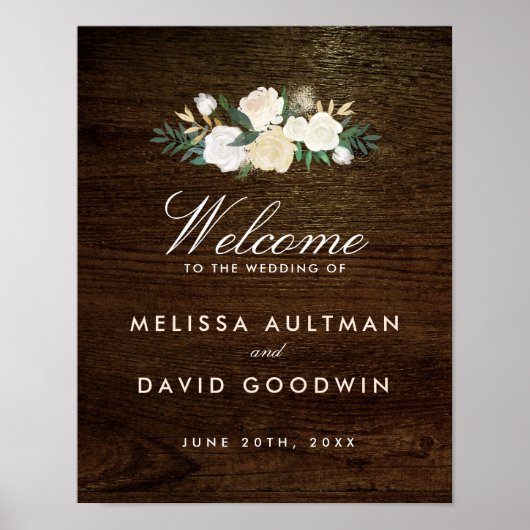 Romantic Woodland Rustic Welcome Sign Poster (Voorkant)