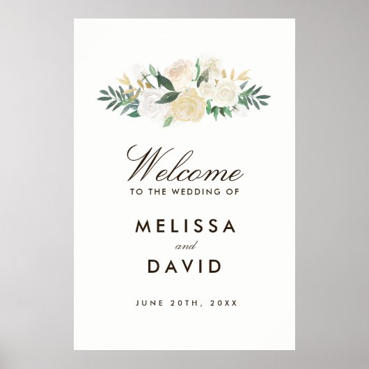 Romantic Woodland Wedding Welcome Sign (24x36) Poster (Voorkant)
