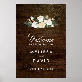 Romantic Woodland Wedding Welcome Sign (24x36) Poster