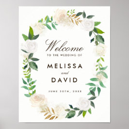 Romantic Woodland Wedding Welcome Sign Poster