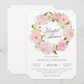 Romantic Wreath Bridal Shower Invitation Kaart (Voorkant / Achterkant)