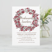 Romantic Wreath Bridesmaids Luncheon Kaart (Staand voorkant)