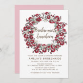 Romantic Wreath Bridesmaids Luncheon Kaart (Voorkant / Achterkant)