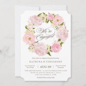 Romantic Wreath Engagement Party Kaart (Voorkant)