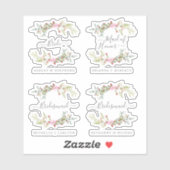 Romantic Wreath in Pink for Bride and Bridesmaids Sticker (Vel)