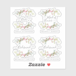 Romantic Wreath in Pink for Bride and Bridesmaids Sticker