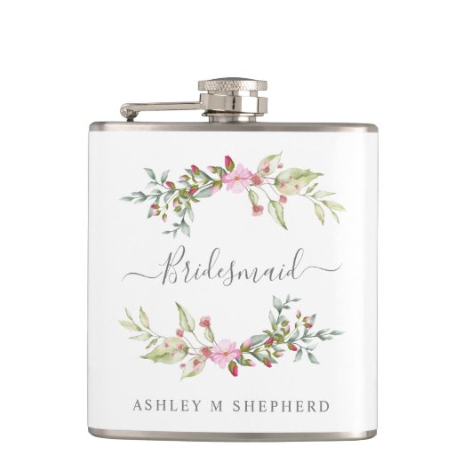 Romantic Wreath in Pink for Bridesmaids Heupfles (Voorkant)