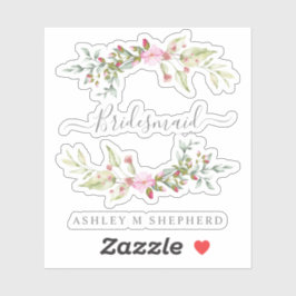 Romantic Wreath in Pink for Bridesmaids Sticker