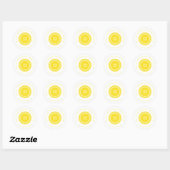 Romantic Yellow Button Love & Thank Ronde Sticker (Vel)