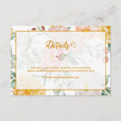 Romantic Yellow Floral Bridal Shower Details Informatiekaartje (Voorkant)