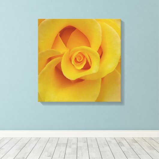 Romantic Yellow Rose Petals Canvas Afdruk (Insitu (Houten vloer))