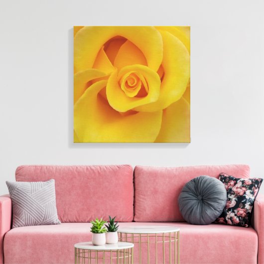 Romantic Yellow Rose Petals Canvas Afdruk (Insitu (Woonkamer))