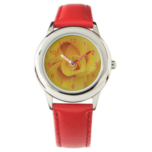 Romantic Yellow Rose Petals Horloge (Voorkant)