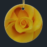 Romantic Yellow Rose Petals Keramisch Ornament<br><div class="desc">Romantische gele rozenbladen.</div>