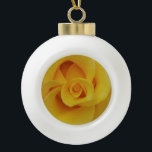 Romantic Yellow Rose Petals Keramische Bal Ornament<br><div class="desc">Romantische gele rozenbladen.</div>