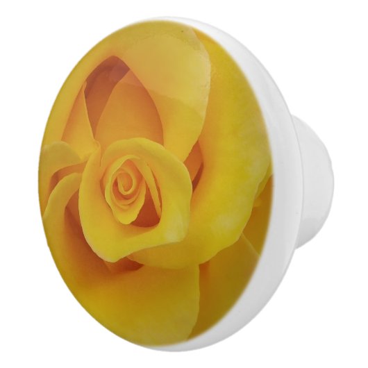 Romantic Yellow Rose Petals Keramische Knop (Rechts)