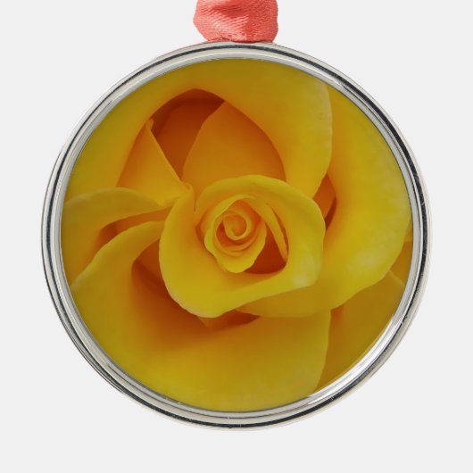 Romantic Yellow Rose Petals Metalen Ornament (Voorkant)