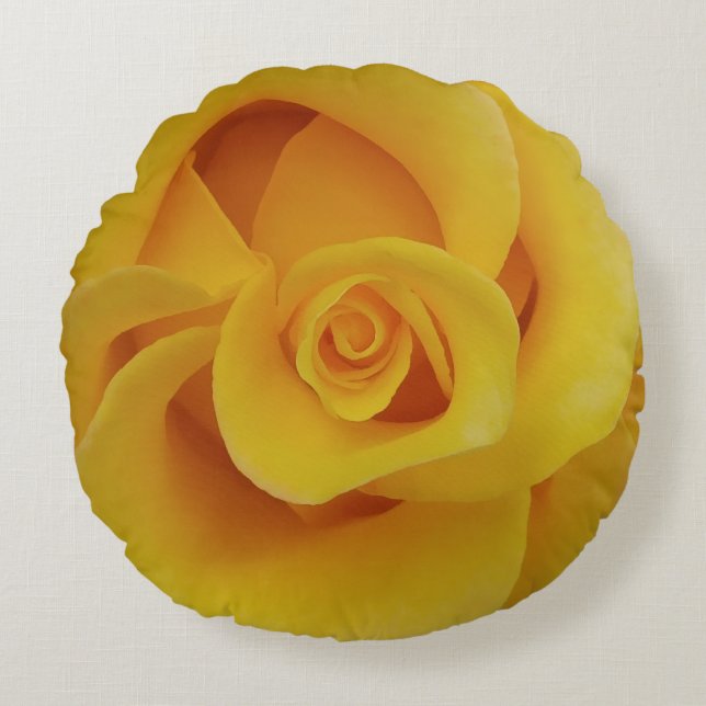 Romantic Yellow Rose Petals Rond Kussen (Voorkant)