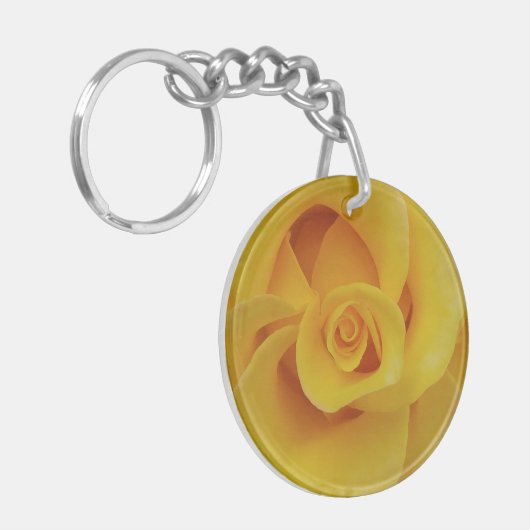 Romantic Yellow Rose Petals Sleutelhanger (Voorkant Links)