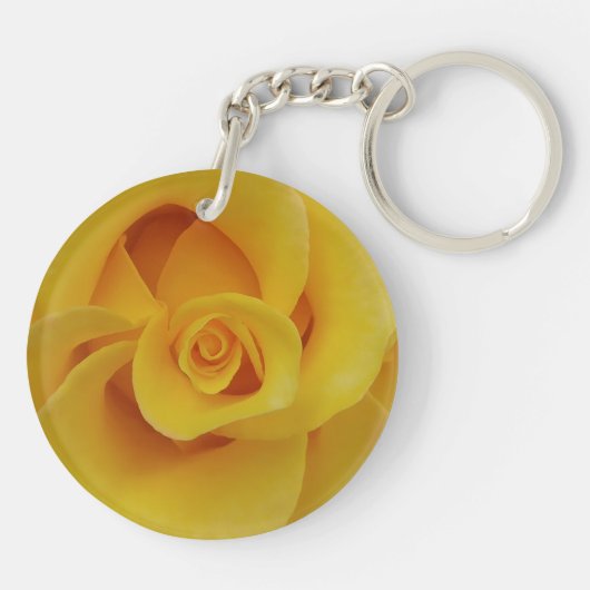 Romantic Yellow Rose Petals Sleutelhanger (Achterkant)