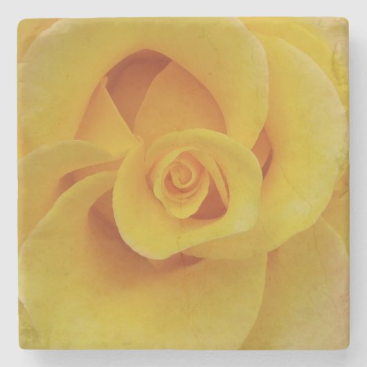 Romantic Yellow Rose Petals Stenen Onderzetter (Voorkant)