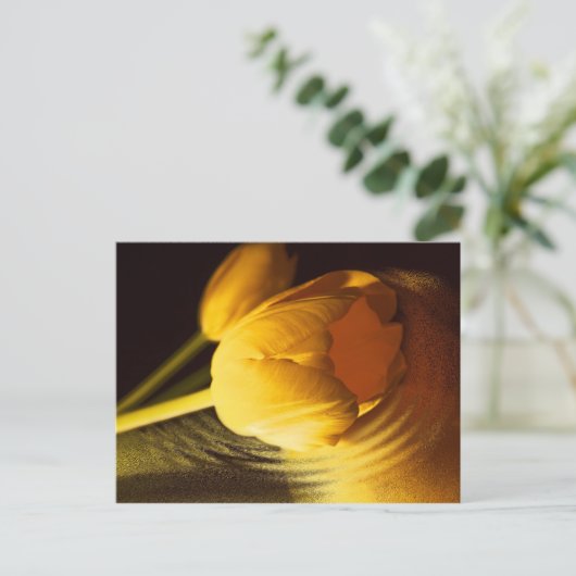 Romantic Yellow Tulip Briefkaart (Staand voorkant)