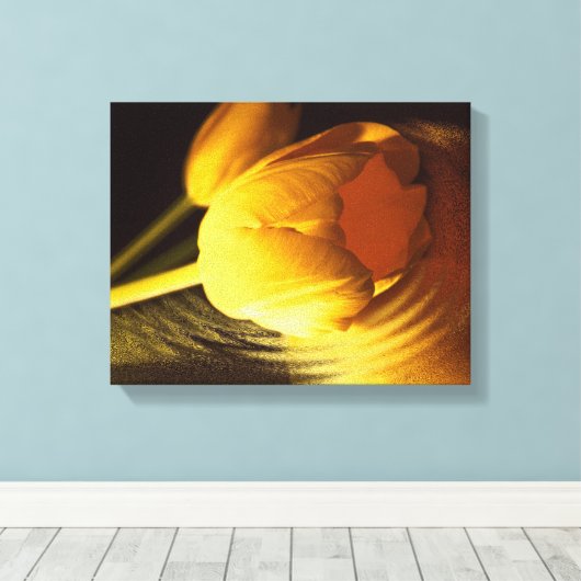 Romantic Yellow Tulip Canvas Afdruk (Insitu (Houten vloer))