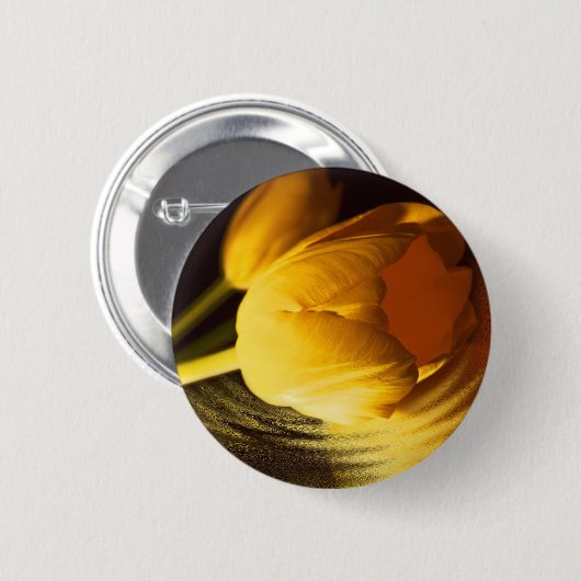 Romantic Yellow Tulip Ronde Button 5,7 Cm (Voorkant /achterkant)