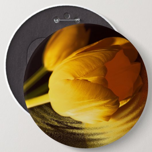 Romantic Yellow Tulip Ronde Button 6,0 Cm (Voorkant /achterkant)
