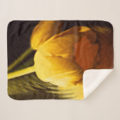 Romantic Yellow Tulip Sherpa Deken (Voorkant (horizontaal))