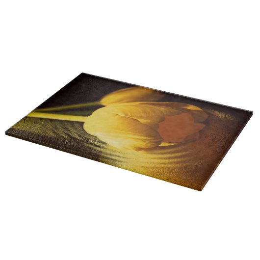 Romantic Yellow Tulip Snijplank (Hoek)