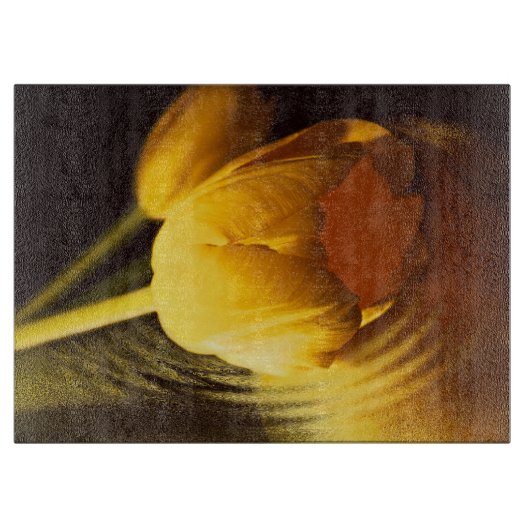 Romantic Yellow Tulip Snijplank (Voorkant)
