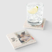 Romantic You and Me Hearts Photo Stenen Onderzetter (Zijkant)