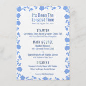 Romantic Zacht  Blauw Bindmenu Menu (Voorkant)