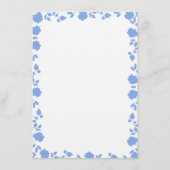 Romantic Zacht  Blauw Bindmenu Menu (Achterkant)