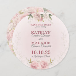 Romantic Zachte Rozen sparen de DatumKaart Save The Date