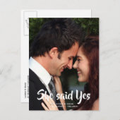 Romantic Ze zei ja Foto Save the Date Aankondigingskaart (Voorkant / Achterkant)