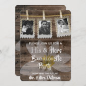 Romantic "Zijne & Hers" Bachelor/Bachelorette Part Kaart (Voorkant / Achterkant)