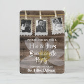 Romantic "Zijne & Hers" Bachelor/Bachelorette Part Kaart (Staand voorkant)