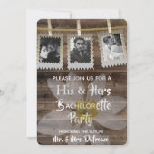 Romantic "Zijne & Hers" Bachelor/Bachelorette Part Kaart (Voorkant)