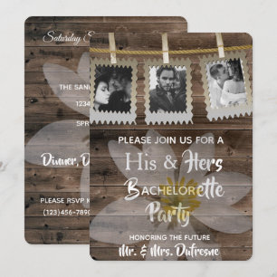 Romantic "Zijne & Hers" Bachelor/Bachelorette Part Kaart
