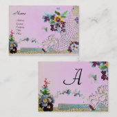 ROMANTICA 2 Monogram paars roze Visitekaartje (Voorkant / Achterkant)