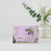 ROMANTICA 2 Monogram violet roze Visitekaartje (Staand voorkant)