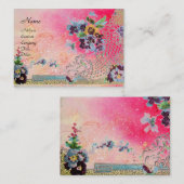 ROMANTICA 2 / Mooie Pansies in roze en blauw Visitekaartje (Voorkant / Achterkant)